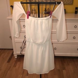 White off the shoulder summer romper!